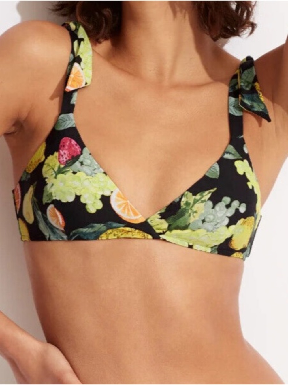 Seafolly Lemoncello Bow Bikini Top US Size 12